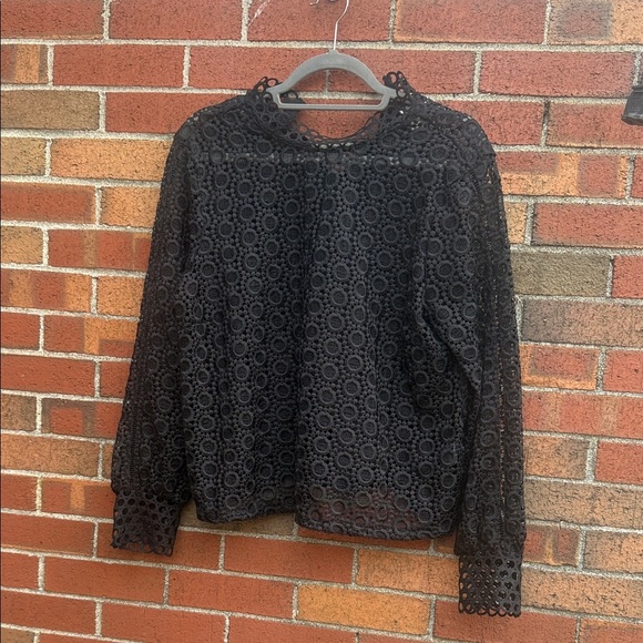 H&M Black Lace High-Neck Blouse – Size 14 - Picture 4 of 7